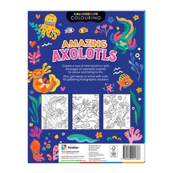 Kaleidoscope Amazing Axolotls Colouring and Sticker Book image number 2
