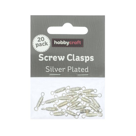 Silver-Plated Screw Clasps 11mm 20 Pack  image number 1