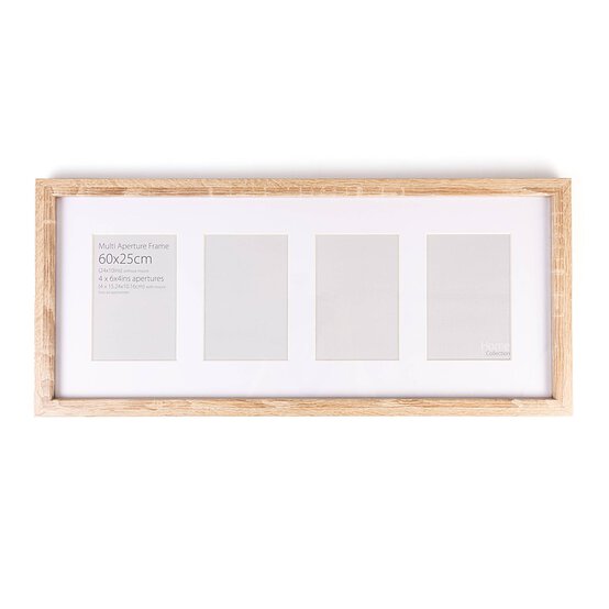 Light Oak Multi Aperture Frame 60cm x 25cm  image number 1