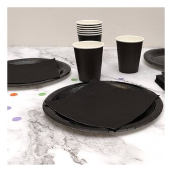 Midnight Black Paper Plates 8 Pack
