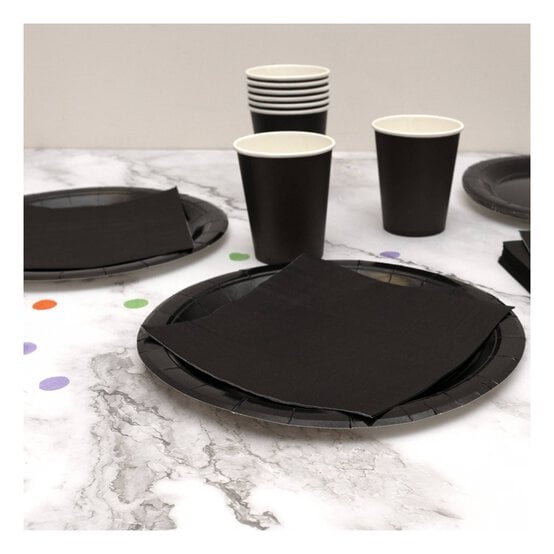 Midnight Black Paper Plates 8 Pack image number 2
