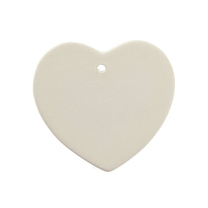 Unglazed Small Ceramic Heart 8cm x 8cm