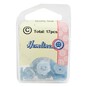 Hemline Sky Blue Basic Flower Button 17 Pack image number 2