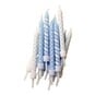 Light Blue Dot and Stripe Candles 12 Pack image number 1