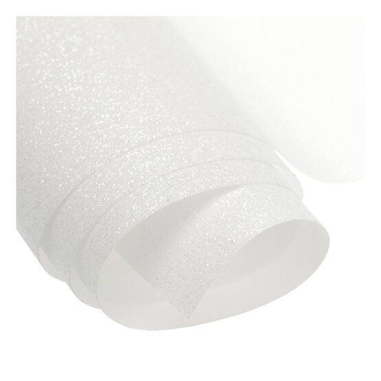 White Glitter Iron-On Vinyl 12 x 24 Inches image number 3