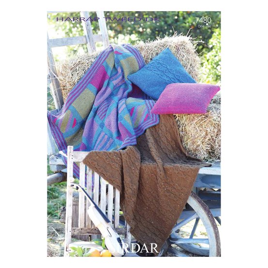 Sirdar Harrap Tweed Throws and Cushions Digital Pattern 7480 image number 1