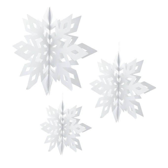 Hanging Paper Snowflakes 6 Pack image number 1