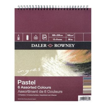 Daler-Rowney Assorted Ingres Pastel Paper 12 x 9 Inches 24 Sheets