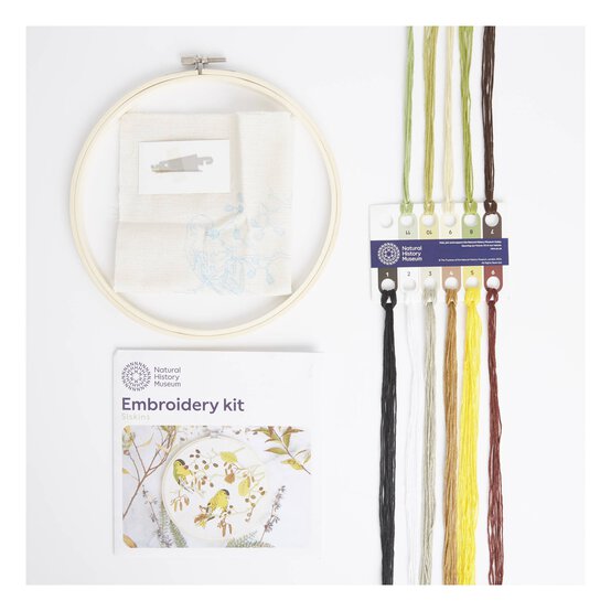 Natural History Museum Siskins Embroidery Kit 8 Inches image number 3