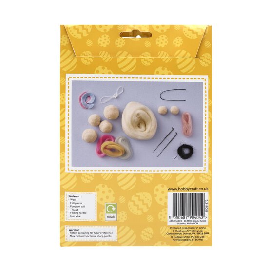 Make Your Own Needle Felted Bunny Decorations Kit 2 Pack image number 5