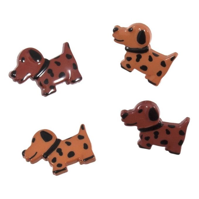 Trimits Brown Dog Craft Buttons 4 Pieces image number 1