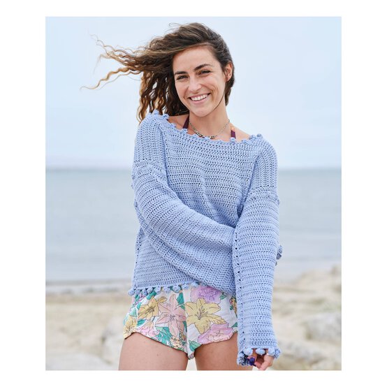 Knitcraft Light Blue Cotton Blend Plain DK Yarn 100g image number 3