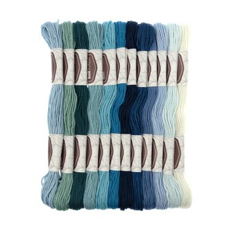 Blue Embroidery Floss 8m 12 Pack
