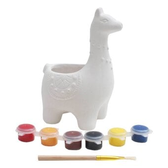 Paint Your Own Llama Ceramic Pot