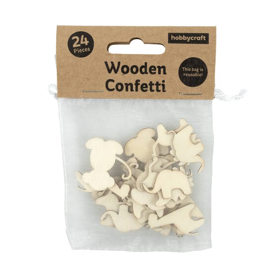 Wooden Safari Animal Confetti 24 Pieces image number 4