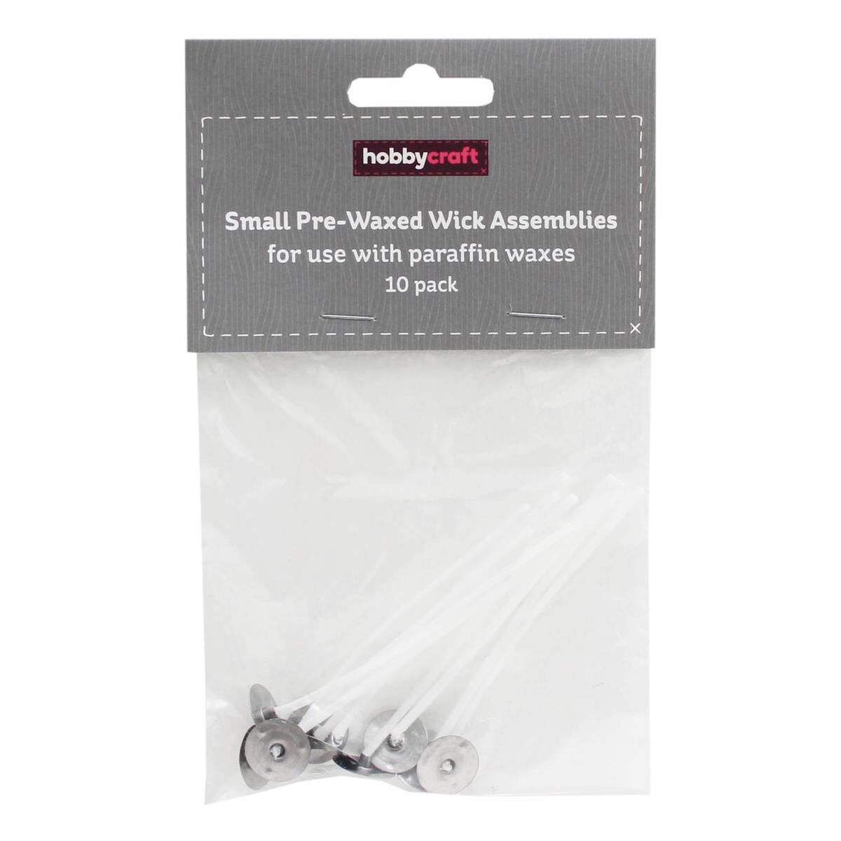 PreWaxed Wick Assemblies for Paraffin Wax 80mm 10 Pack Hobbycraft