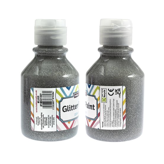 Silver Glitter Paint 150ml image number 5