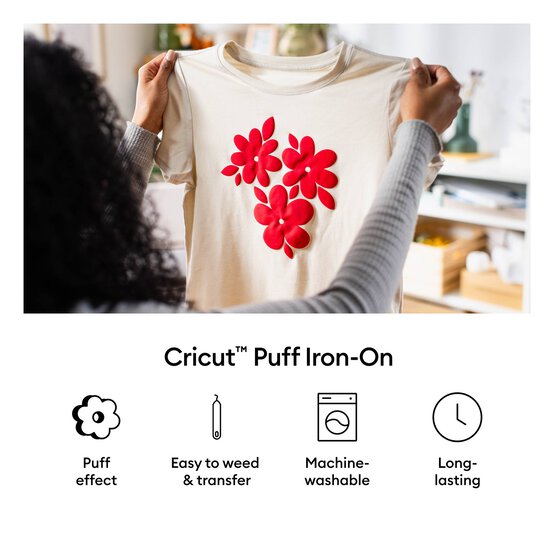 Cricut Silver Metallic Puff Iron-On 12 x 19 Inches image number 4