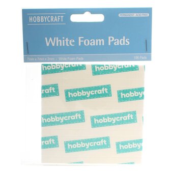 White Foam Pads 7mm x 7mm x 2mm 196 Pack