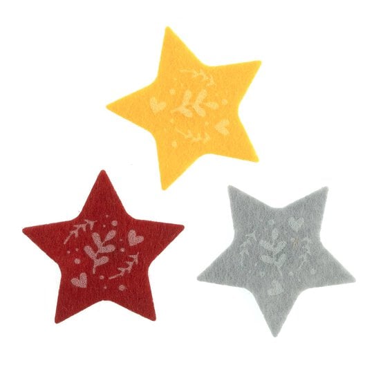 Floral Star Felt Toppers 3 Pack image number 1