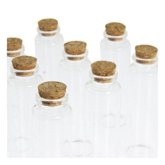 Clear Mini Glass Bottles 10.5cm 10 Pack  image number 2