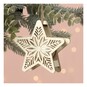 Light-Up Wooden Hanging Snowflake Decoration 10.5cm image number 1
