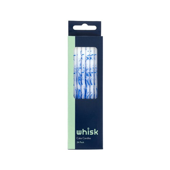 Whisk Blue Marbled Candles 24 Pack  image number 5