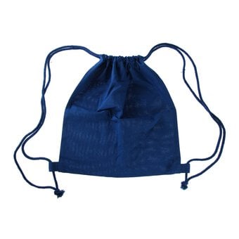 Blue Cotton Drawstring Bag