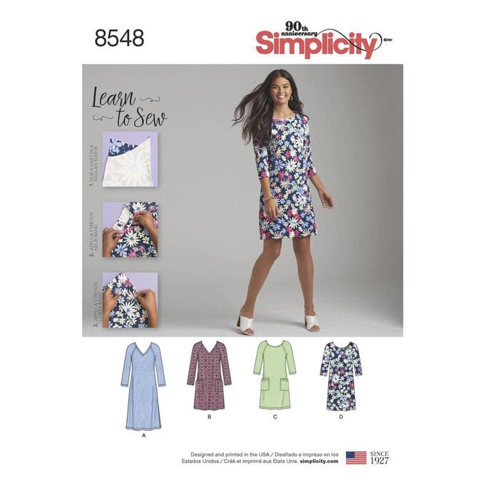 Simplicity Learn to Sew Knit Dresses Sewing Pattern 8548 image number 1