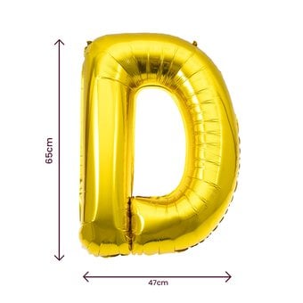 Extra Large Gold Foil Letter D Balloon image number 2
