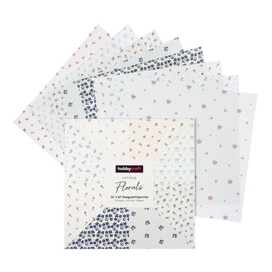 Cottage Florals Paper Pad 12 x 12 Inches 24 Pack image number 1