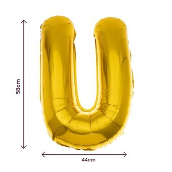 Extra Large Gold Foil Letter U Balloon image number 2