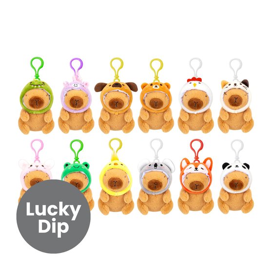 Assorted Clip-On Plush Capybara with Hat image number 1