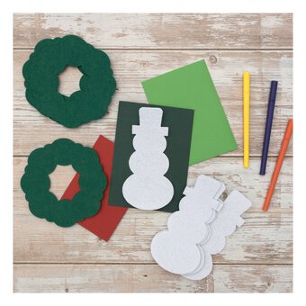 Felt Snowman and Wreath Set 10 Pack