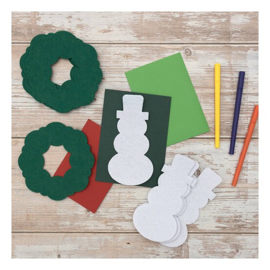 Felt Snowman and Wreath Set 10 Pack image number 2