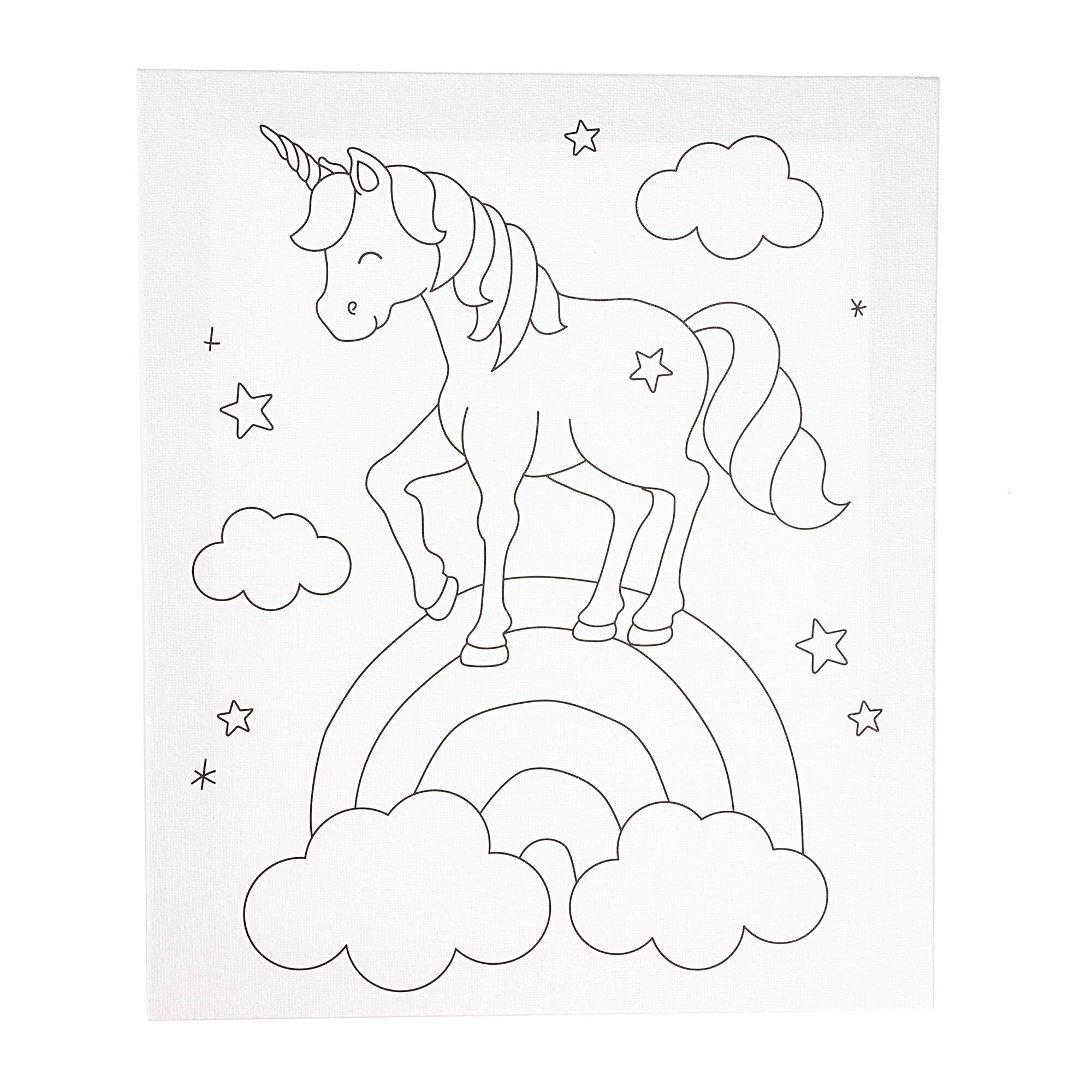 Unicorn Colour-in Canvas | Hobbycraft