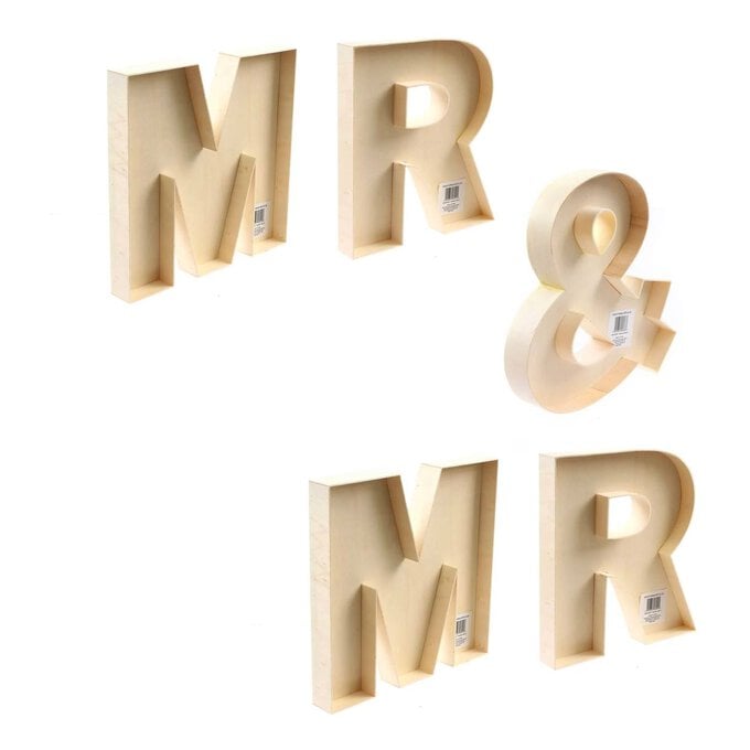 MR & MR Fillable Wooden Letter Bundle image number 1