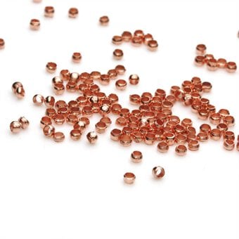Beads Unlimited Rose Gold Plated Crimps 2mm 150 Pack