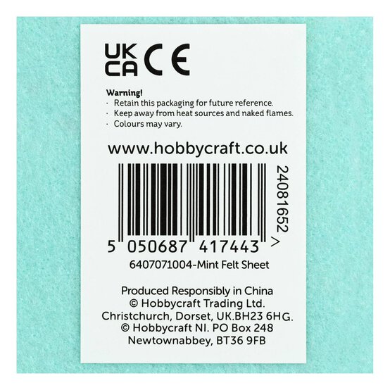Mint Polyester Felt Sheet A4 image number 6