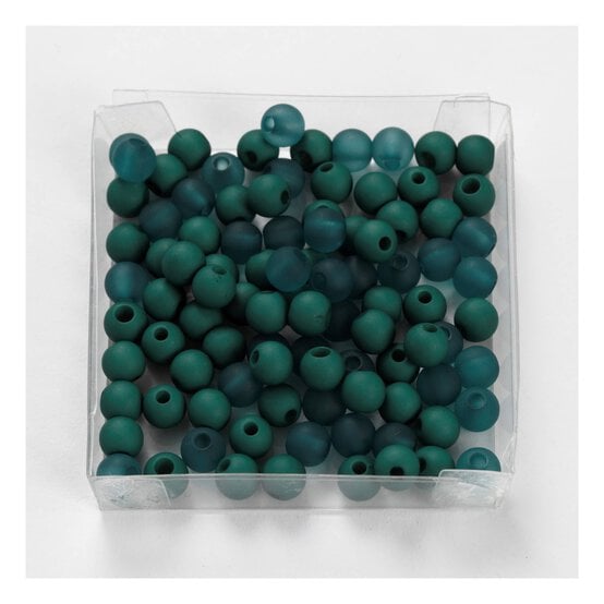 Bottle Green Round Plastic Beads 6mm 40g image number 2