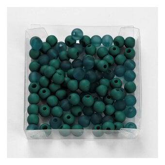 Bottle Green Round Plastic Beads 6mm 40g