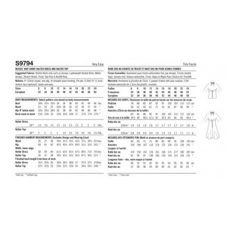 Simplicity Women's Dress and  Top  Sewing Pattern S9794 (H5 6-14)