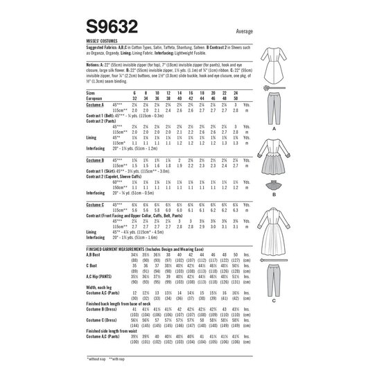 Simplicity Women's Costume Sewing Pattern S9632 (U5 16-24) image number 2