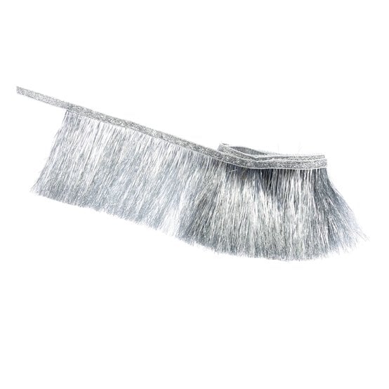 Create & Celebrate Silver Foil Tassel Fringe Garland 1.6m image number 2