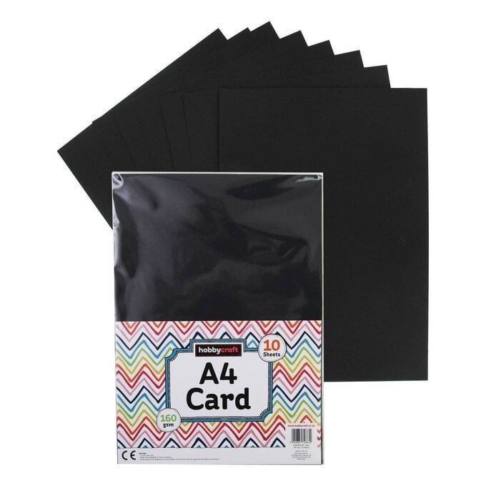 Black Card A4 10 Pack