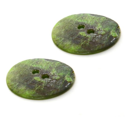 Hemline Light Green Shell Mother of Pearl Button 2 Pack image number 1