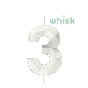Whisk Silver Faceted Number 3 Candle