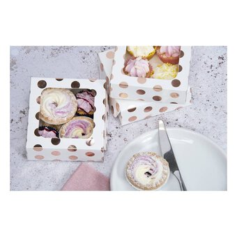 Rose Gold Polka Dot Small Treat Boxes 3 Pack image number 2