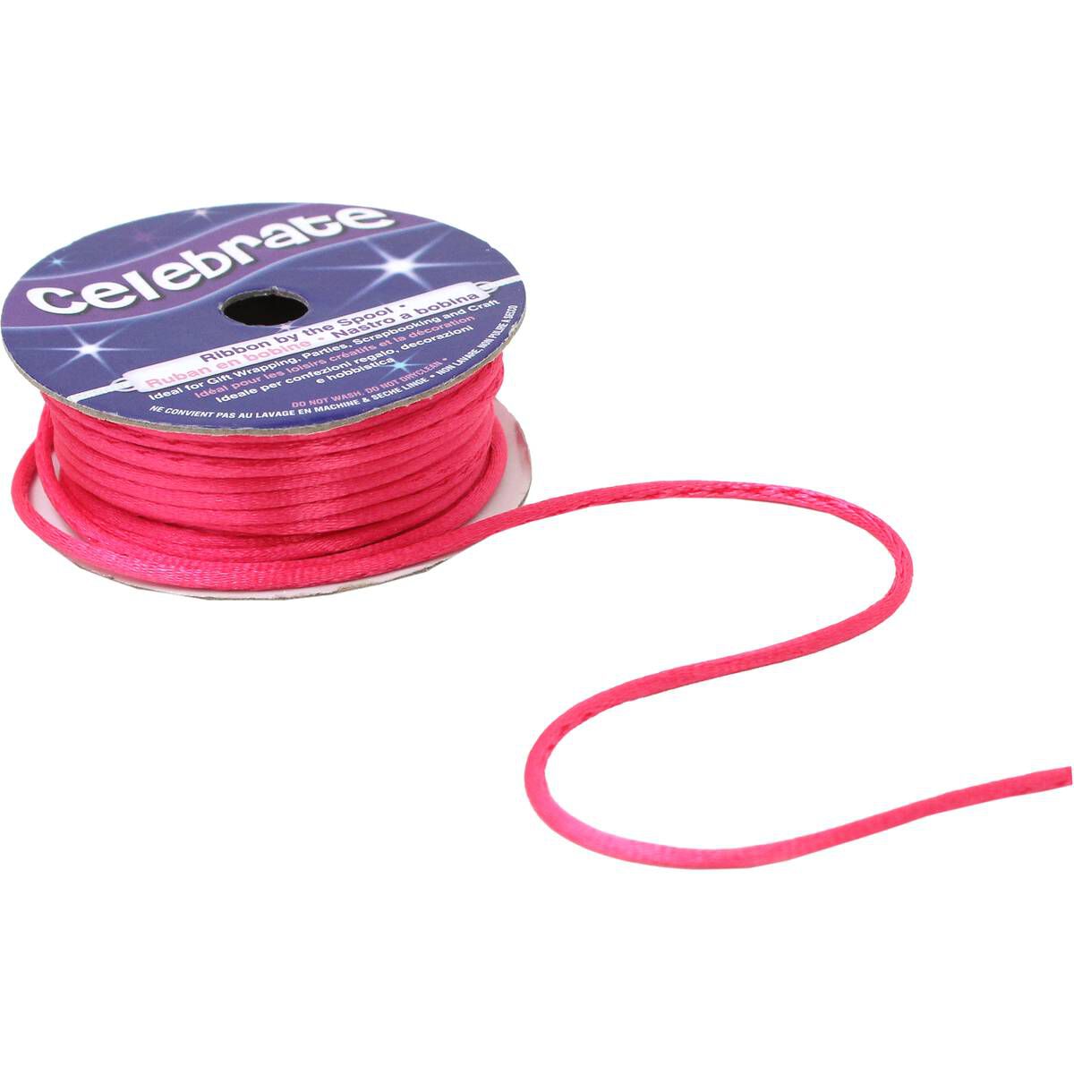 Fuchsia Ribbon Knot Cord 2mm x 10m Hobbycraft