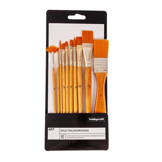Gold Taklon Brushes 10 Pack image number 3